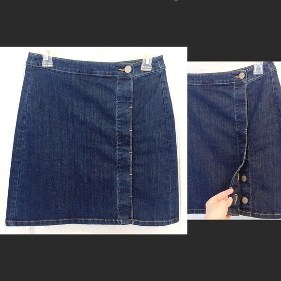 LOFT Dresses & Skirts - Ann Taylor Loft hidden button front denim skirt